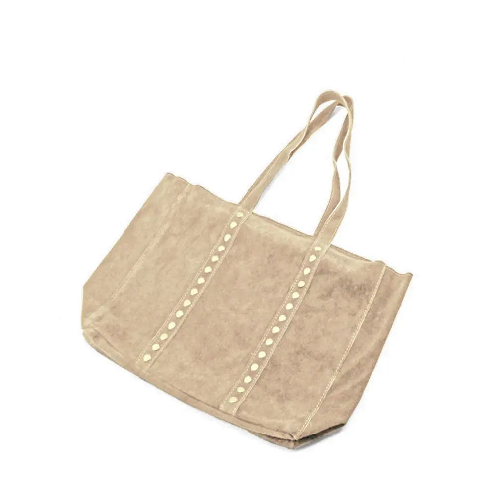 Bolso shopper de serraje beige