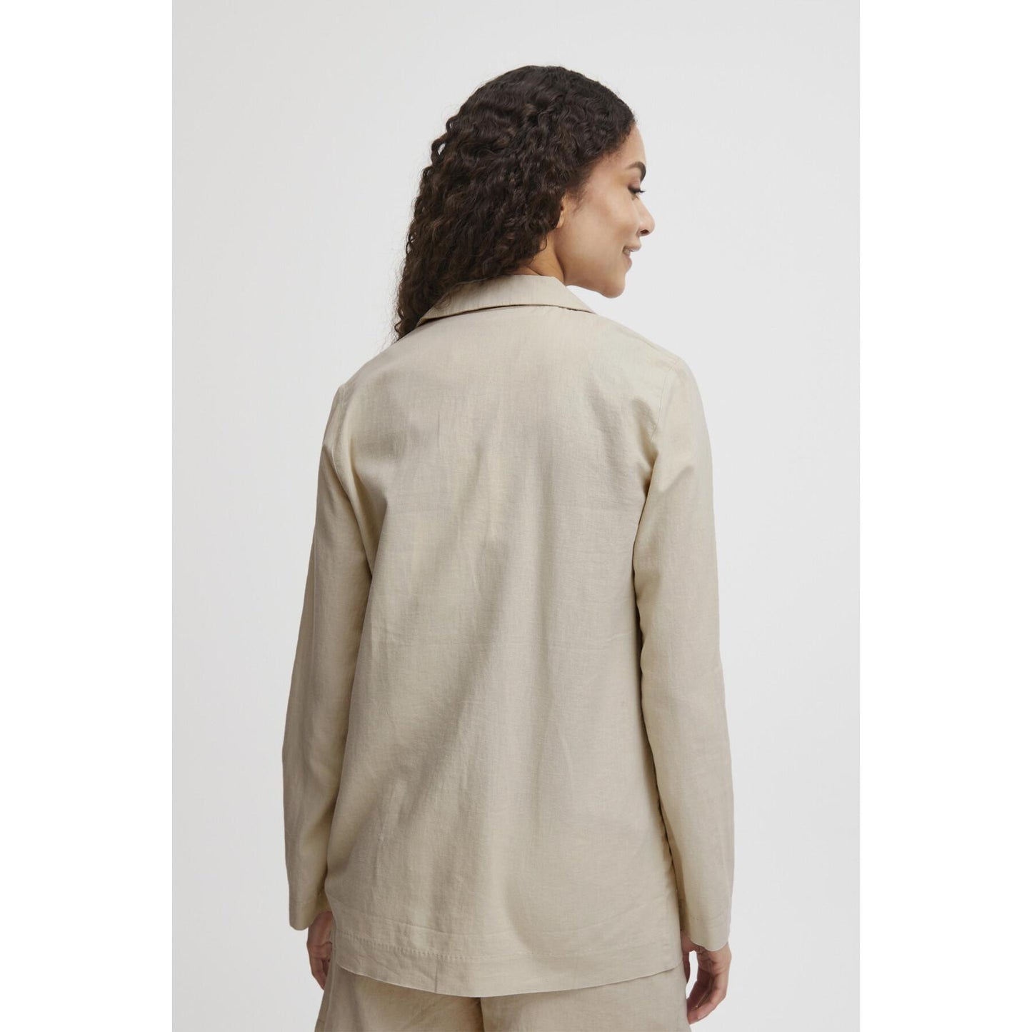 Blazer beige de lino ELBA