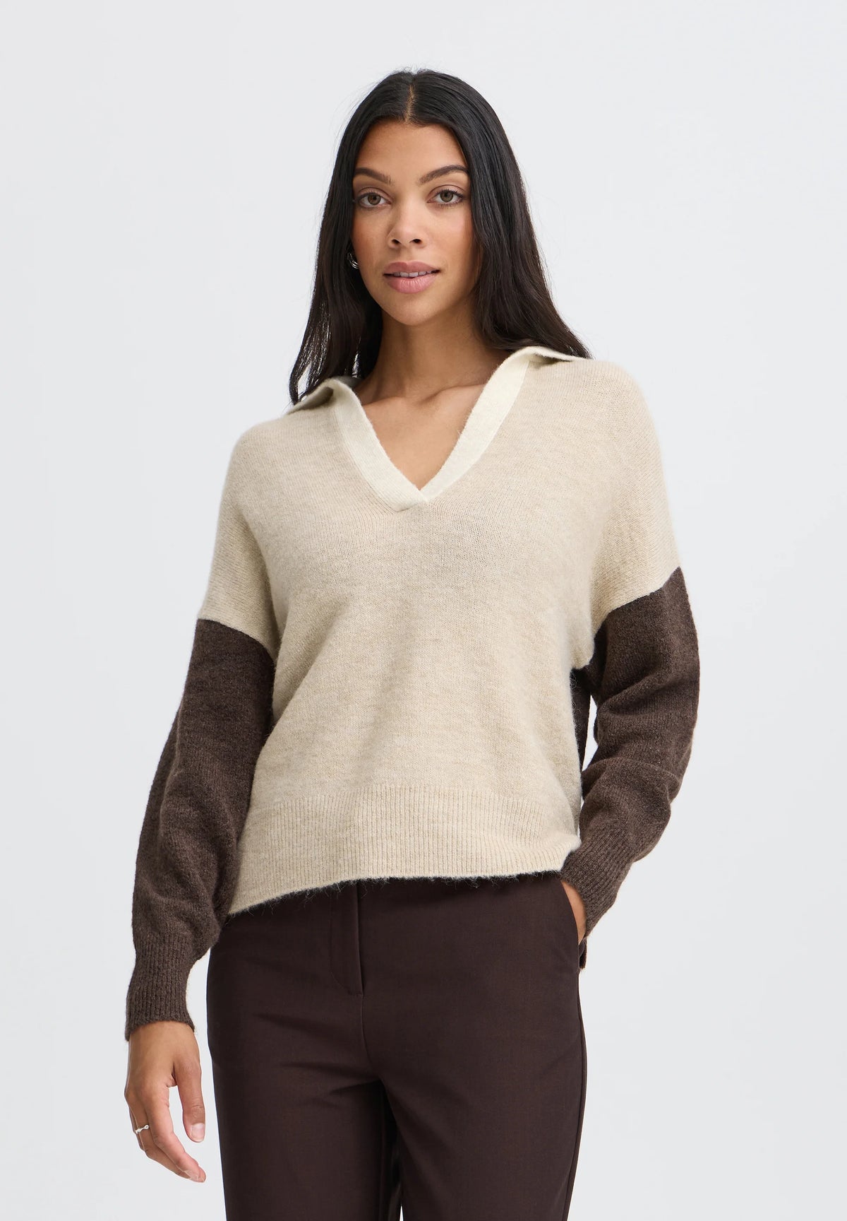 Jersey cuello polo bicolor LESLIE