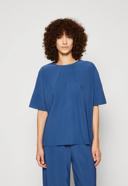 Top plisado azul TRISSA