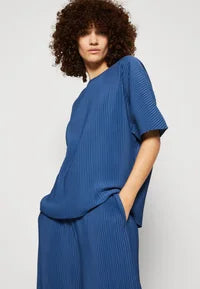 Top plisado azul TRISSA