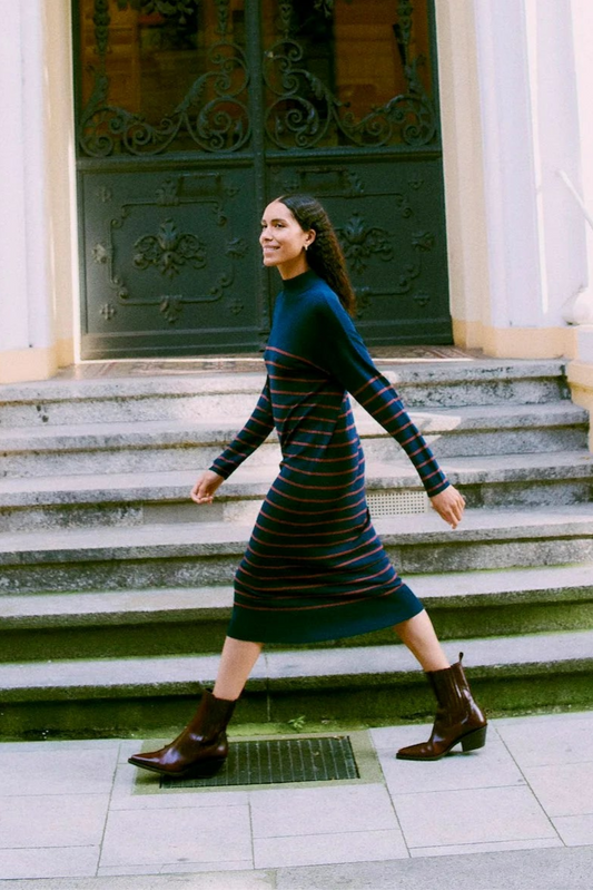 Vestido de punto a rayas SIMONE