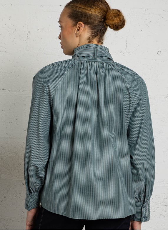 Camisa con lazo cuello TRISH