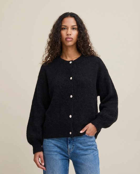 Chaqueta de punto mohair negro MILI