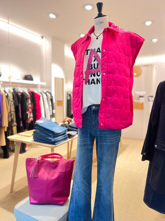 Chaleco acolchado fucsia