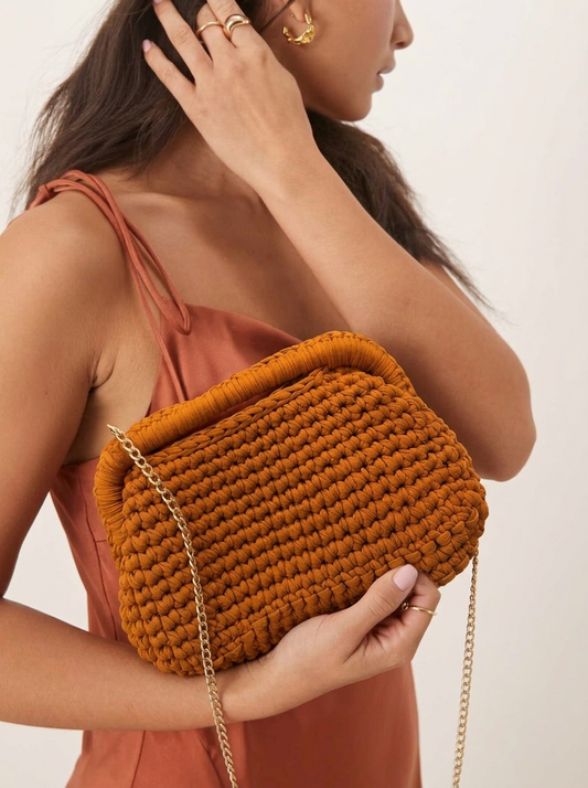 Bolso de crochet teja DINA