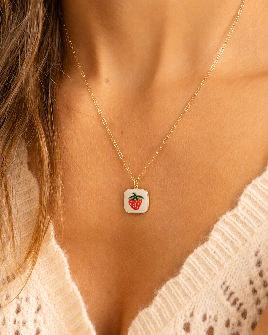 Collar medalla ACIANO fresa