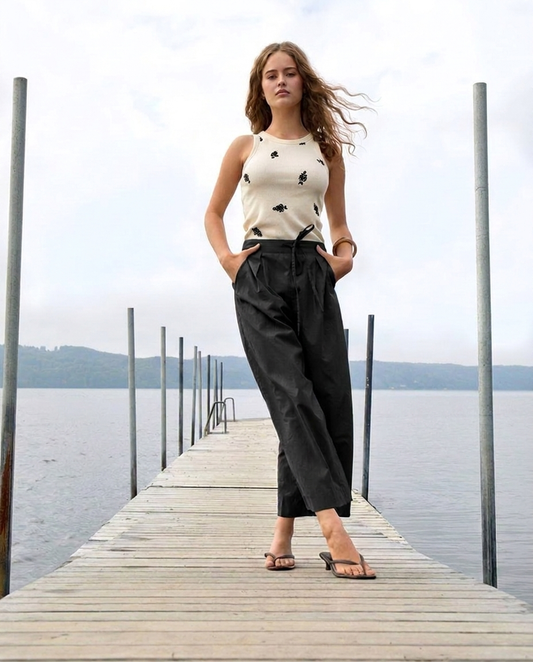 Pantalón culotte negro DEUTZIA