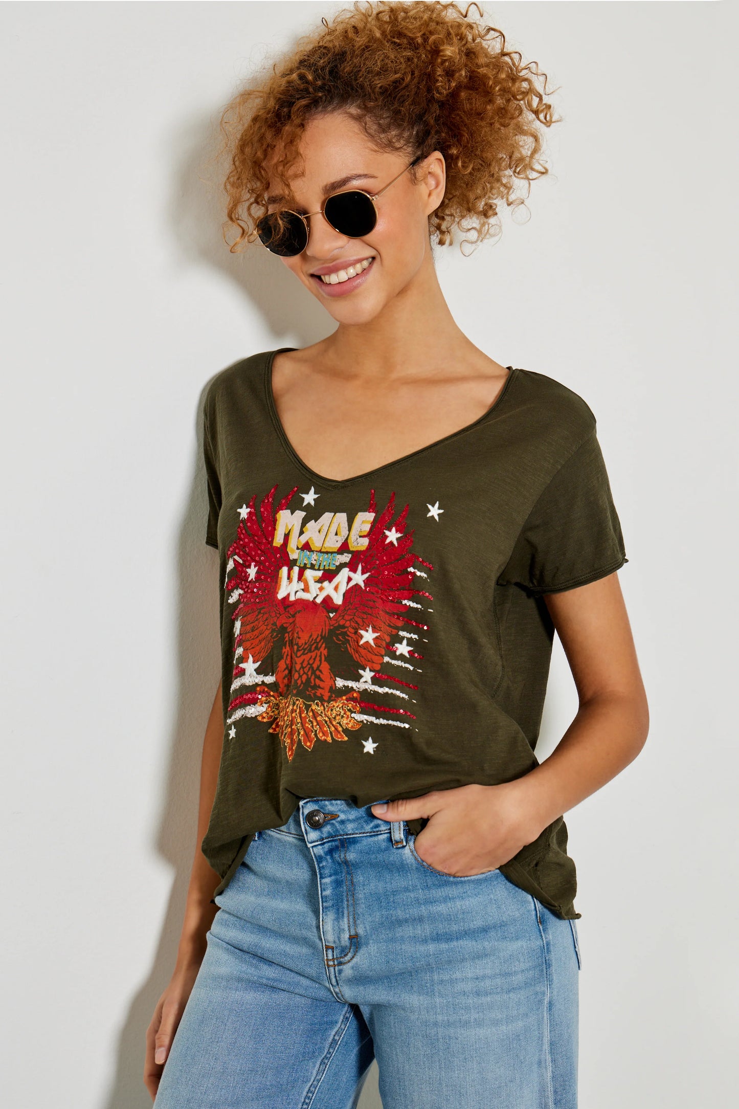 Camiseta caqui AGUILA