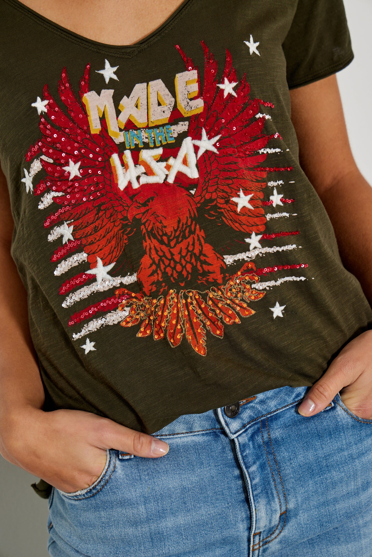 Camiseta caqui AGUILA
