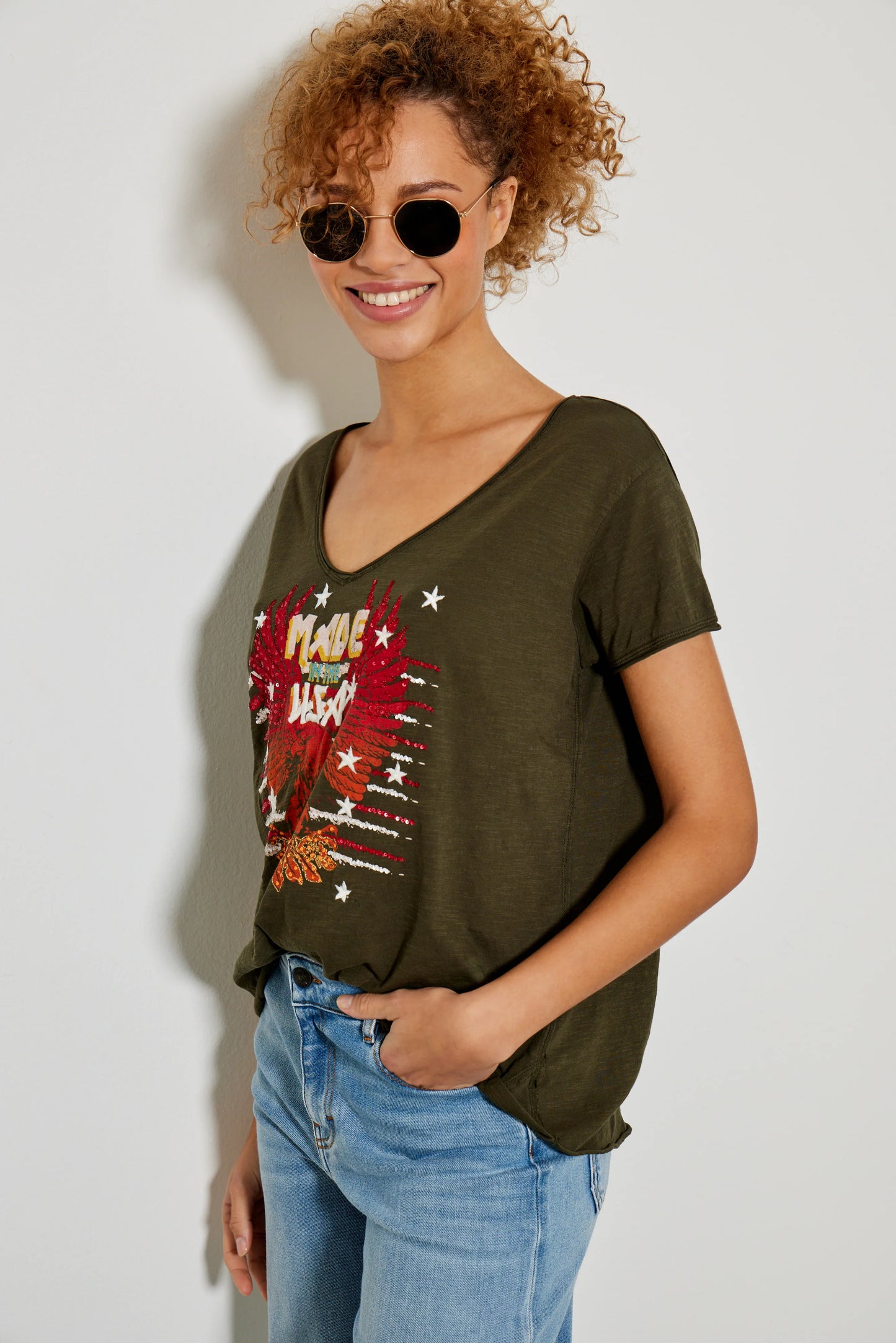 Camiseta caqui AGUILA