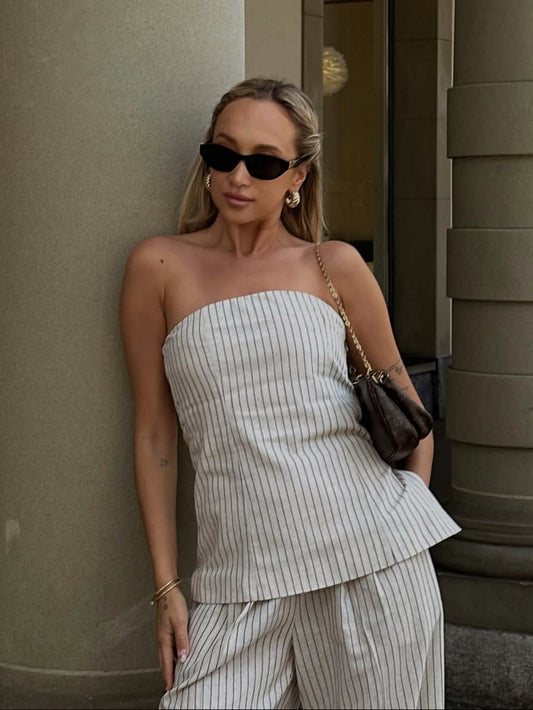 Top bustier con rayas MATEO