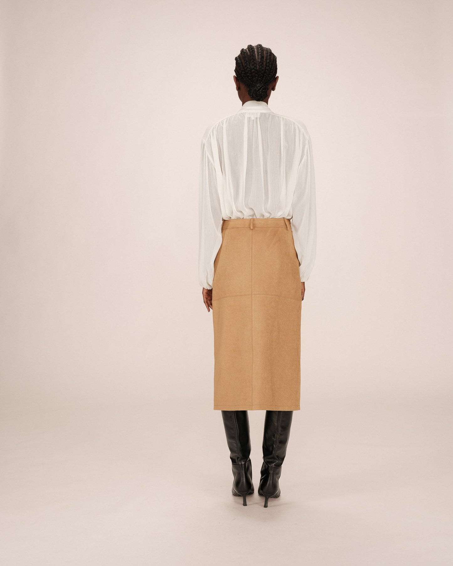 Falda serraje BLANCHE