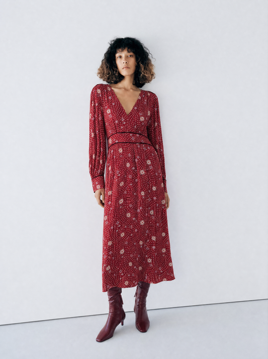 Vestido estampado midi NINFA
