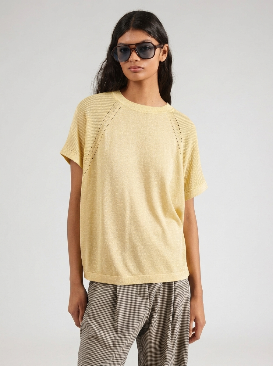 Jersey fino amarillo con toque de brillo DRACENA