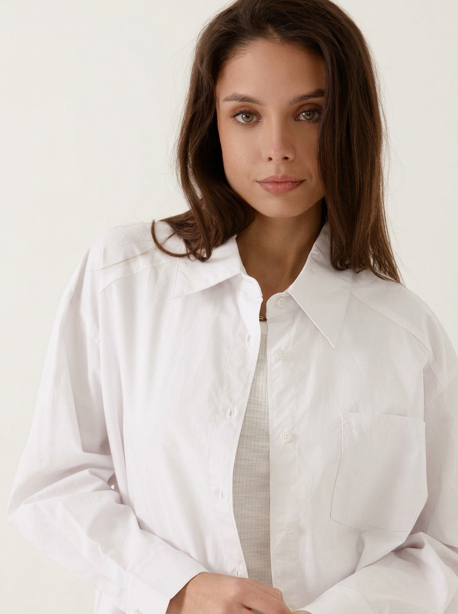 Camisa recta holgada blanco DALZEA