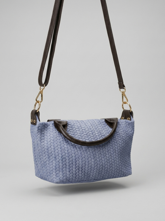 Bolso de piel azul BRAID