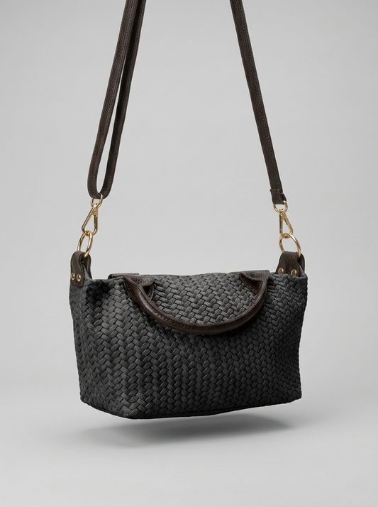 Bolso de piel negro BRAID