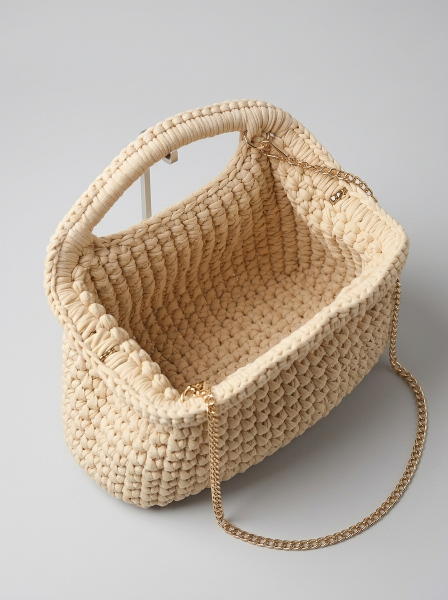 Bolso de crochet beige DINA