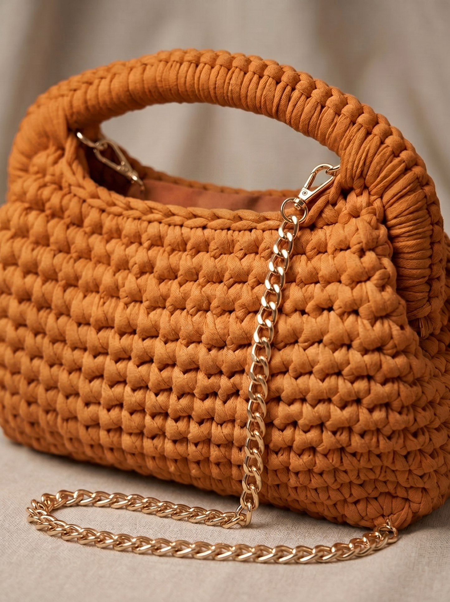 Bolso de crochet teja DINA