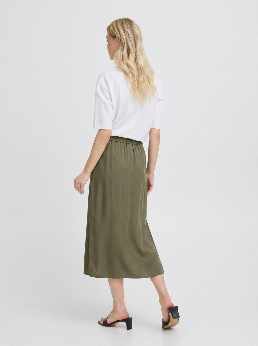 Falda midi kaki DOELLA