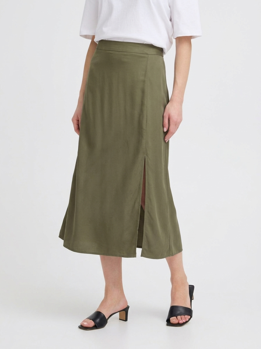 Falda midi kaki DOELLA