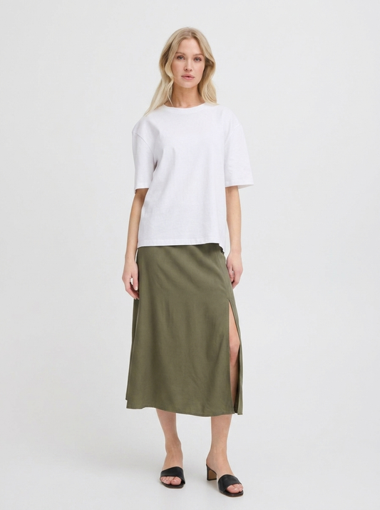 Falda midi kaki DOELLA