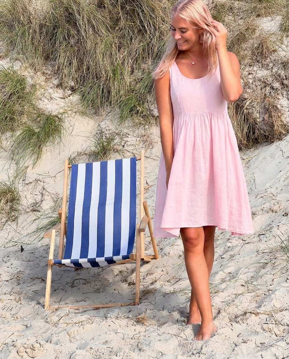 Vestido rosa de algodón BEACH