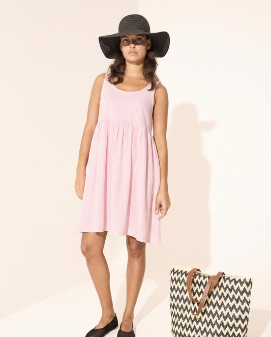 Vestido rosa de algodón BEACH