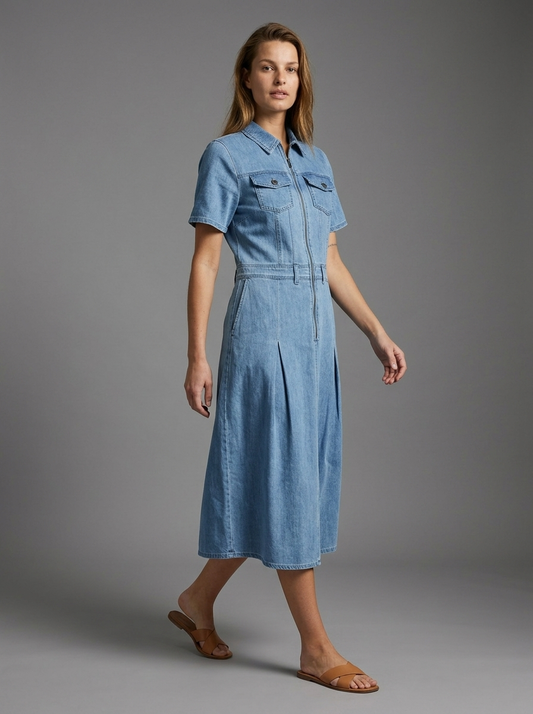 Vestido denim con cremallera DIRELLA