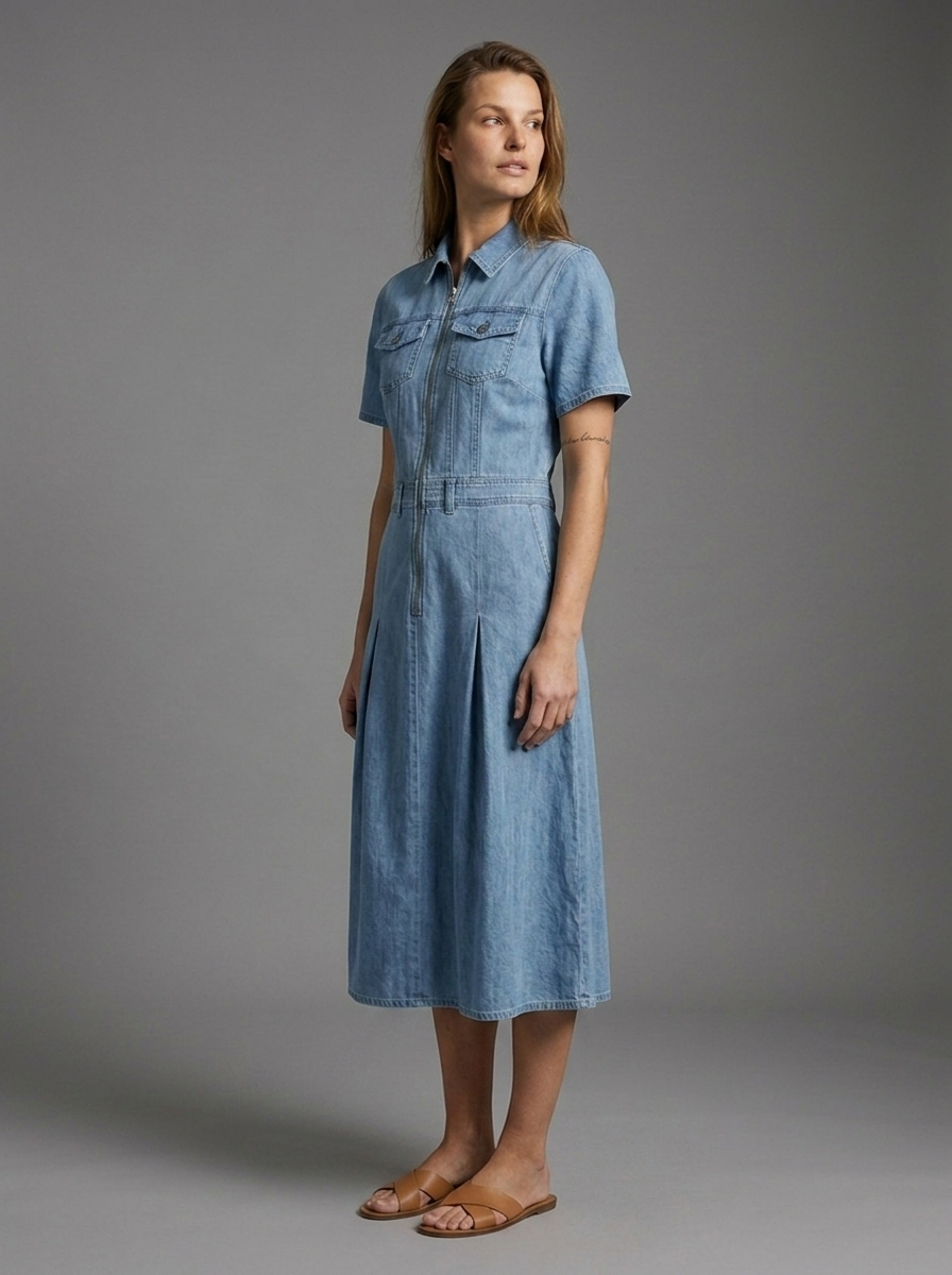 Vestido denim con cremallera DIRELLA