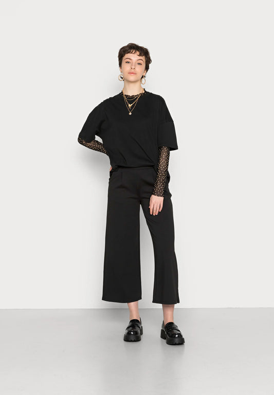 Pantalón ancho cropped EMANUELE negro
