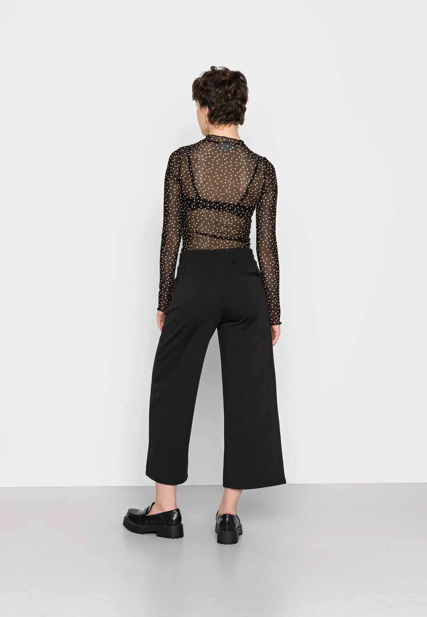 Pantalón ancho cropped EMANUELE negro