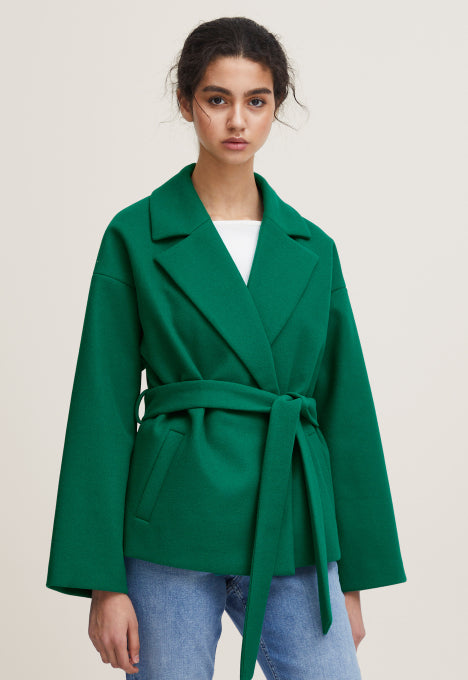 Abrigo corto verde esmeralda ALEXANDRA