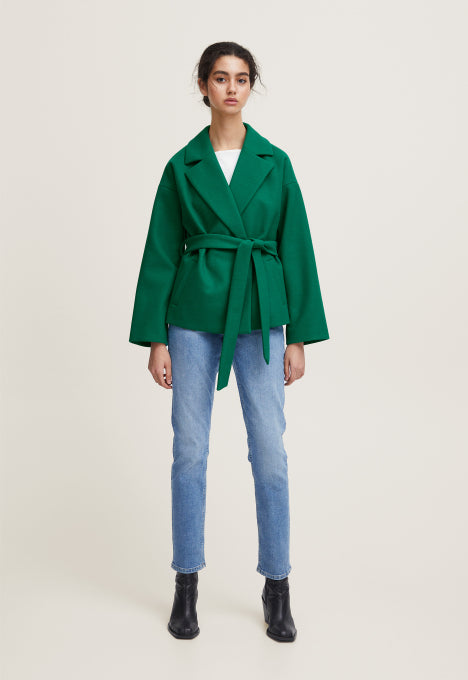 Abrigo corto verde esmeralda ALEXANDRA