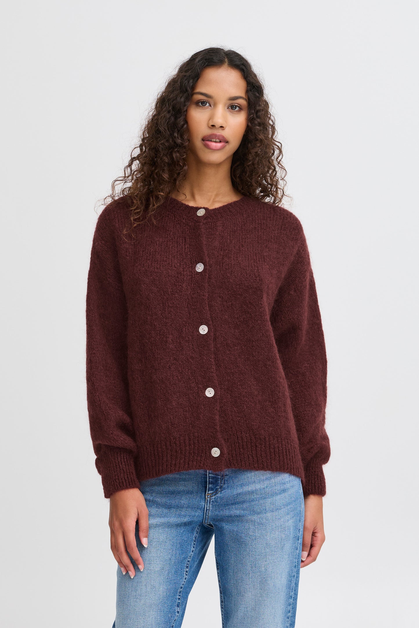 Chaqueta de punto mohair burdeos MILI