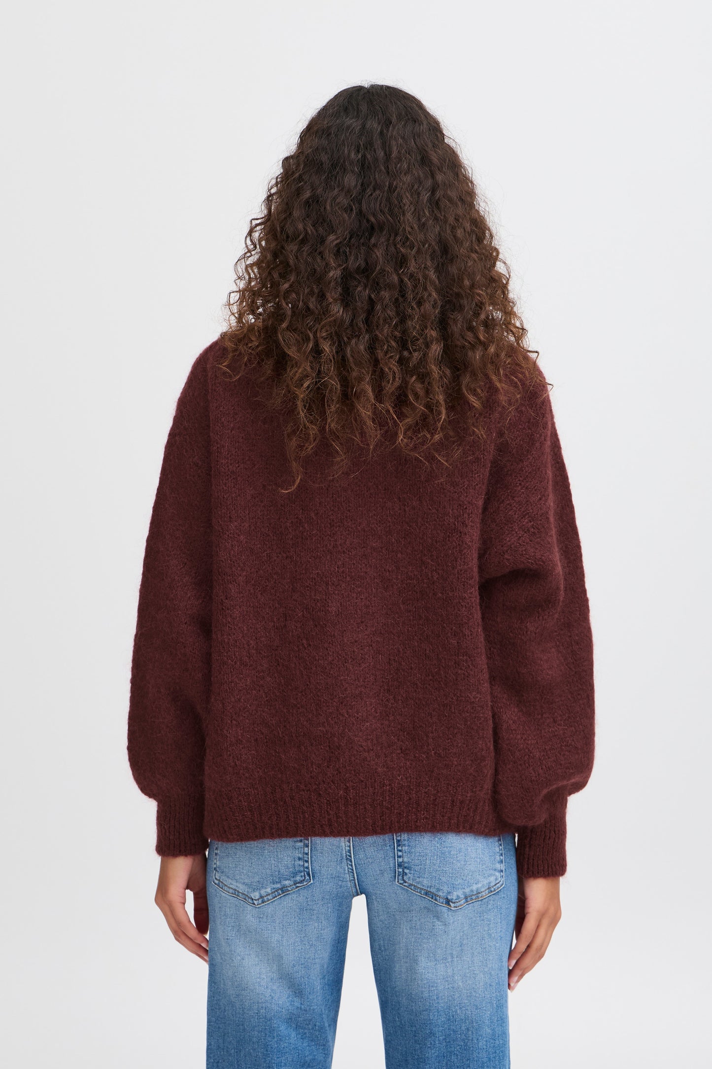 Chaqueta de punto mohair burdeos MILI