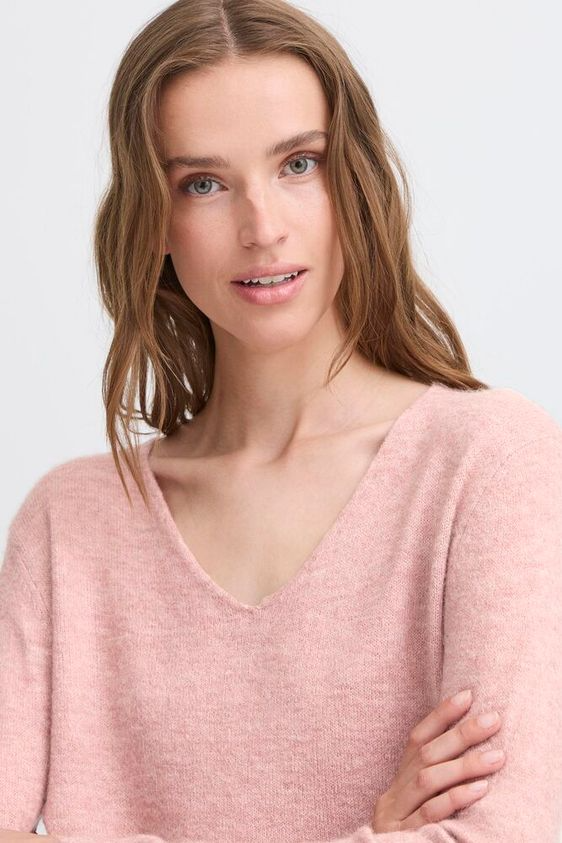 Jersey cuello pico rosa BAHITI