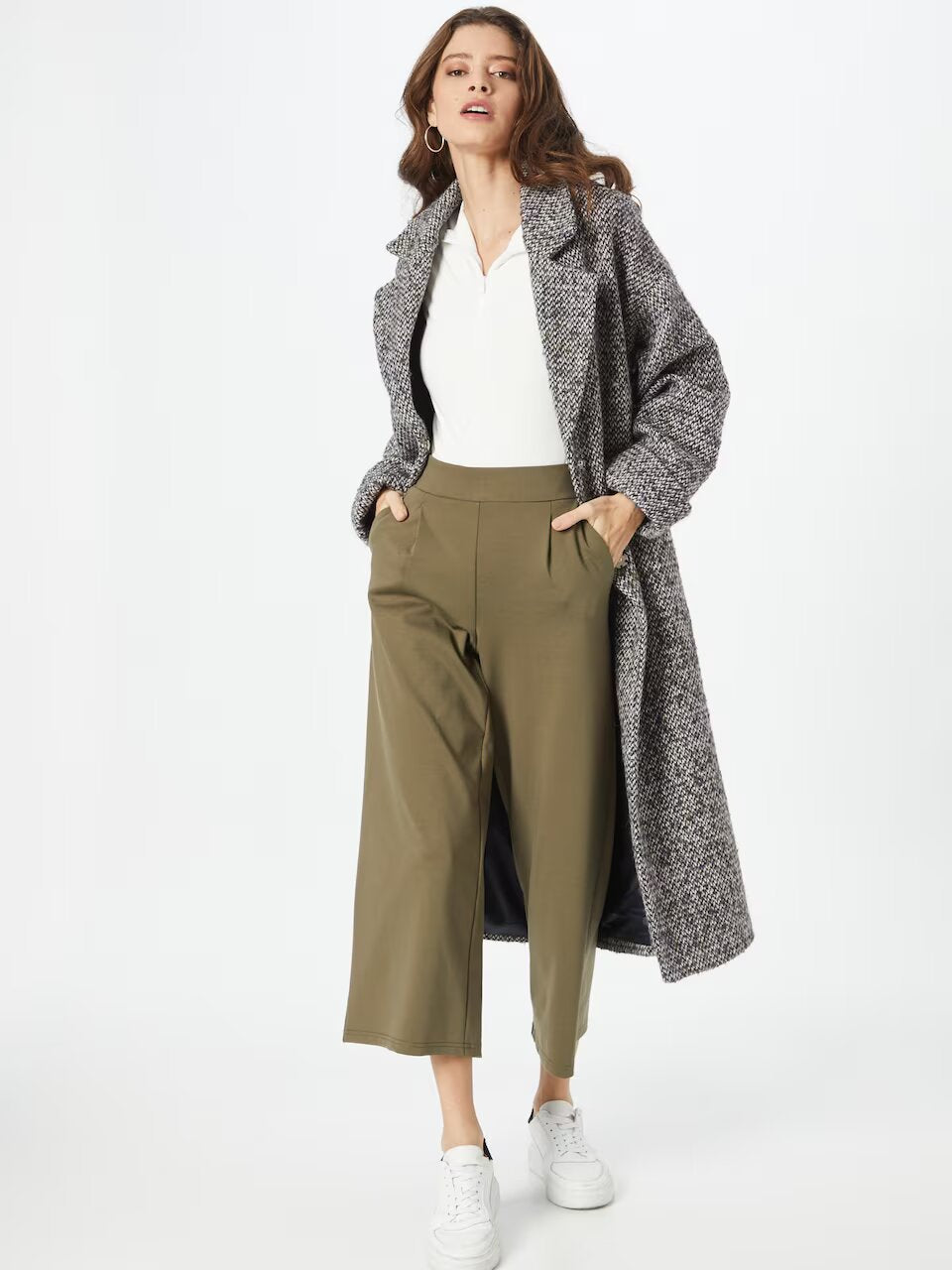 Pantalón ancho cropped EMANUELE caqui