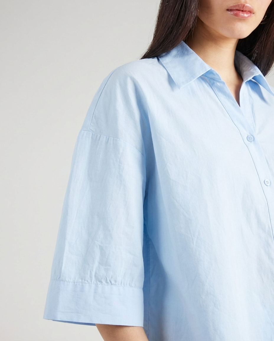 Camisa azul de manga ancha 3/4 DUANNE