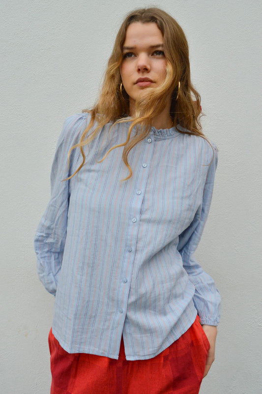 Blusa azul con rayas AROLA