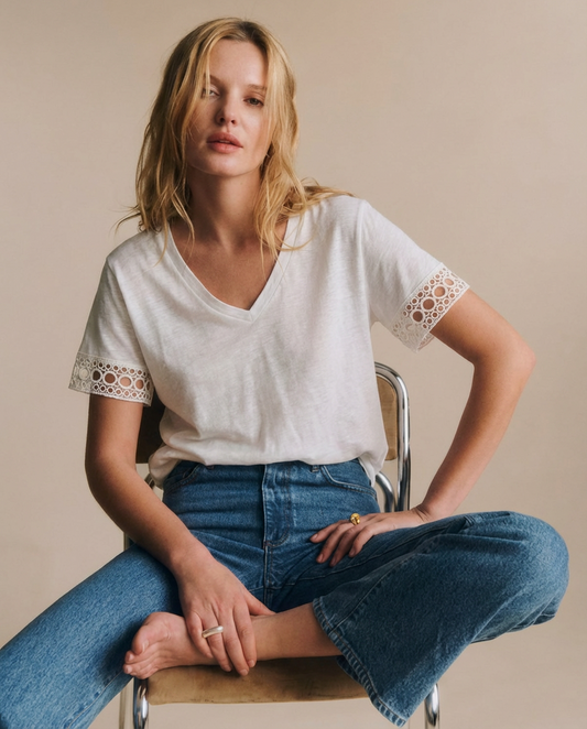 Camiseta con manga decorada OLIVIA