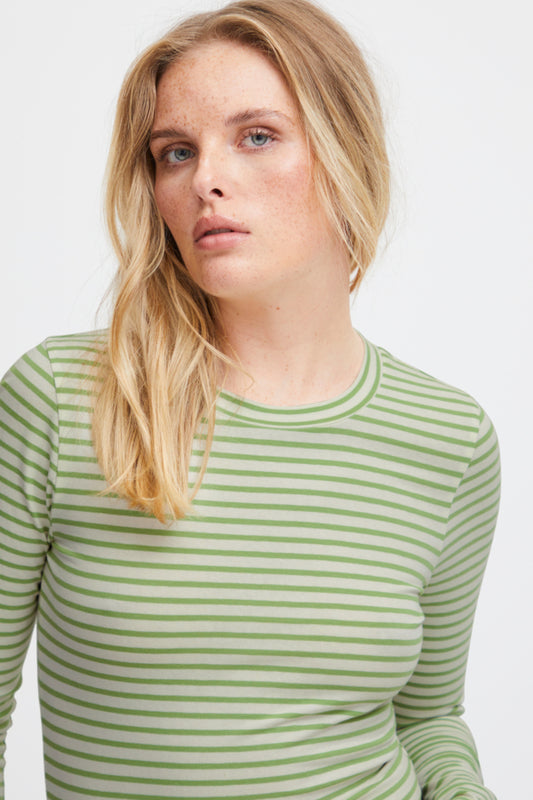 Camiseta de manga larga rayas verde