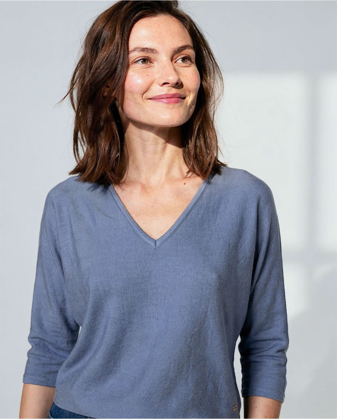 Jersey cuello pico azul DARIA