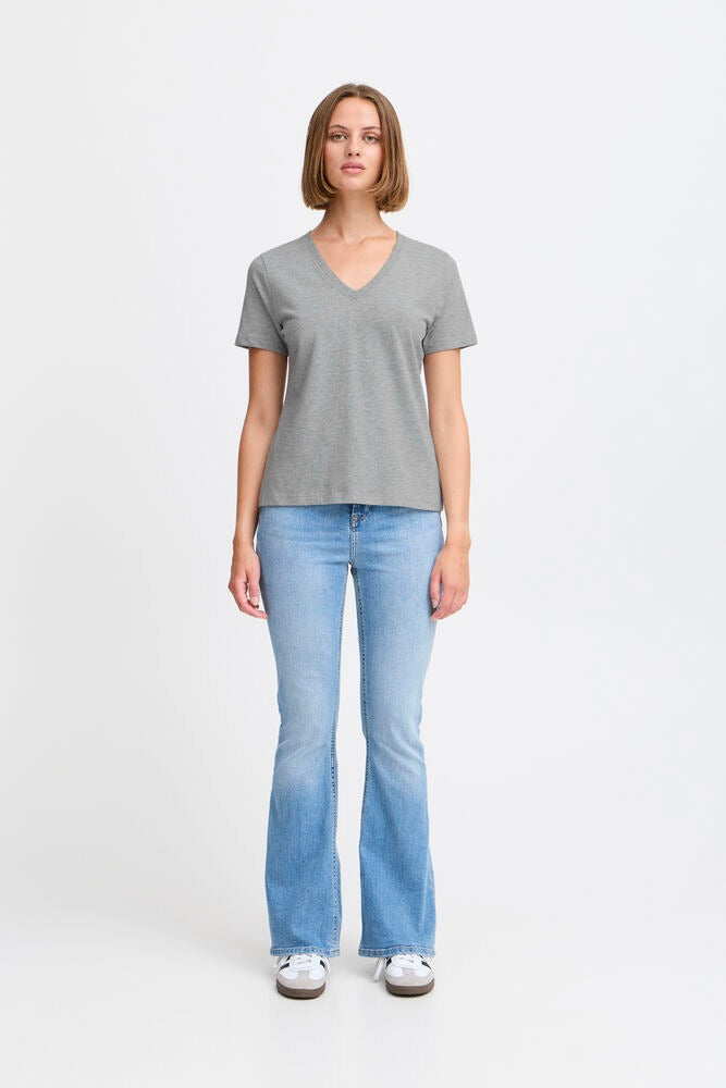 Camiseta básica cuello pico PALMA gris
