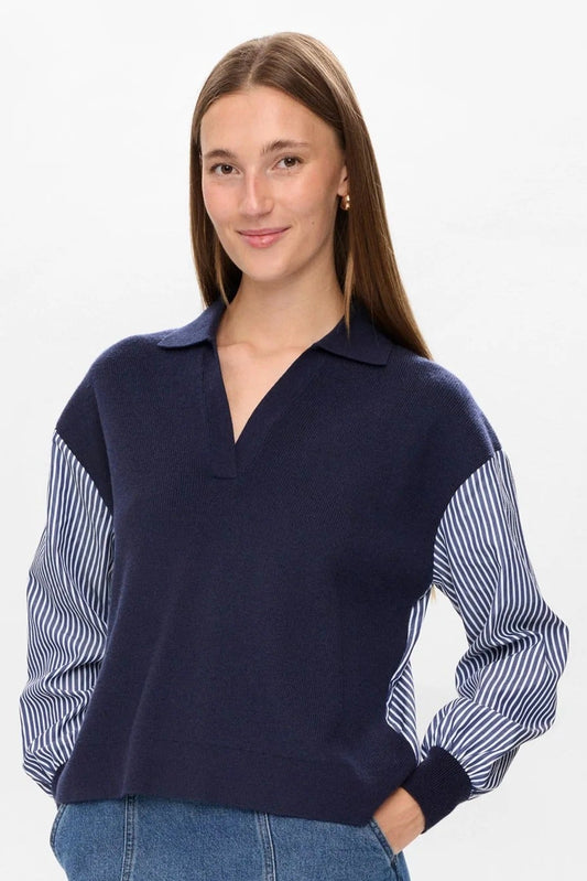 Jersey híbrido con camisa rayas MAGGY