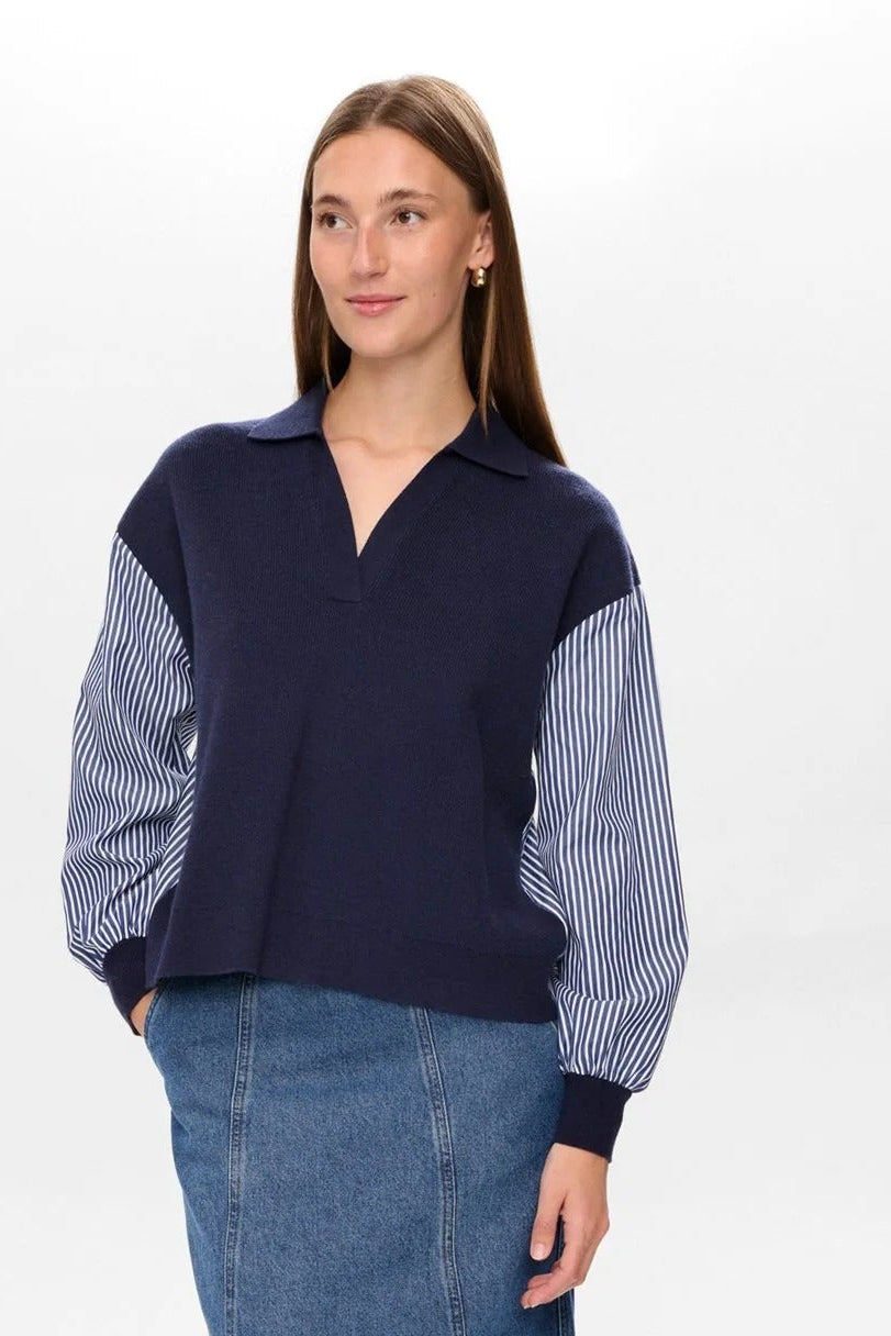 Jersey híbrido con camisa rayas MAGGY