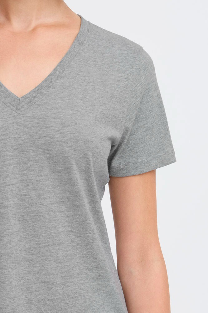 Camiseta básica cuello pico PALMA gris