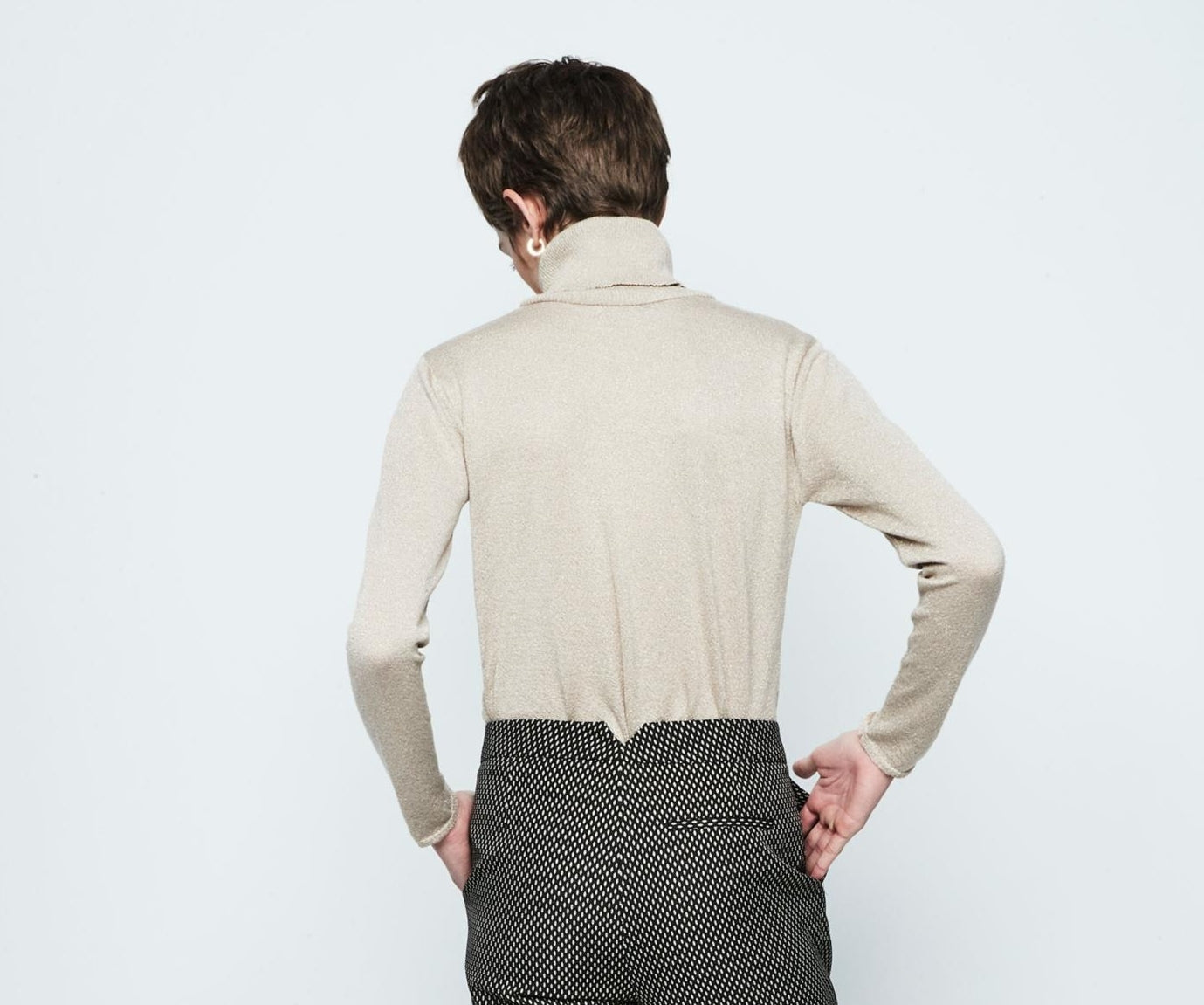 Jersey hilo metalizado beige RUTILO