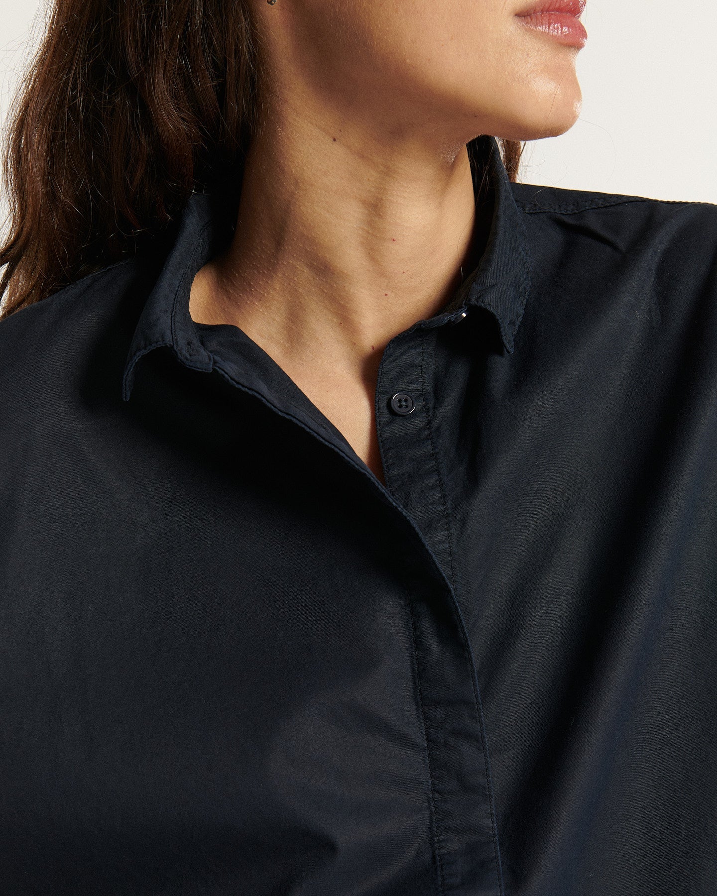 Camisa corta popelin marino DONTA